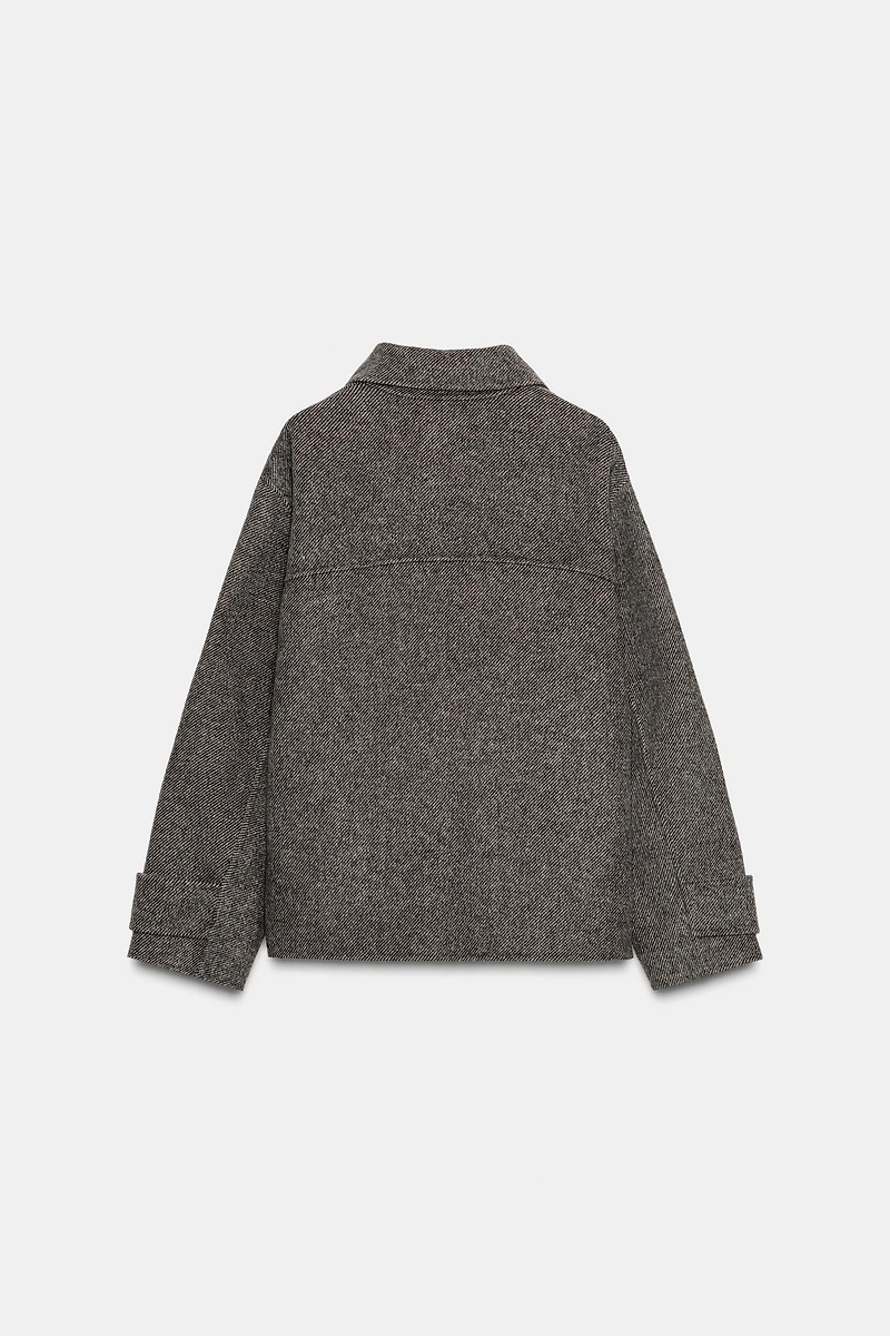 HERRINGBONE SHORT COAT