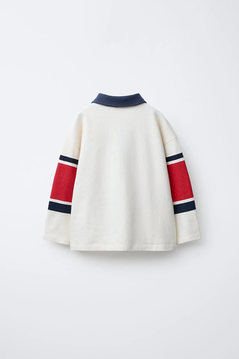 STRIPED LABEL POLO SHIRT