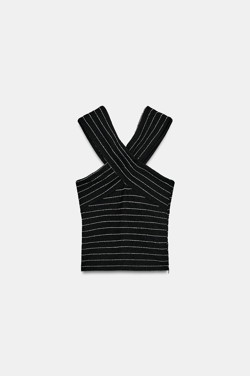 BOUCLÉ WRAP TOP