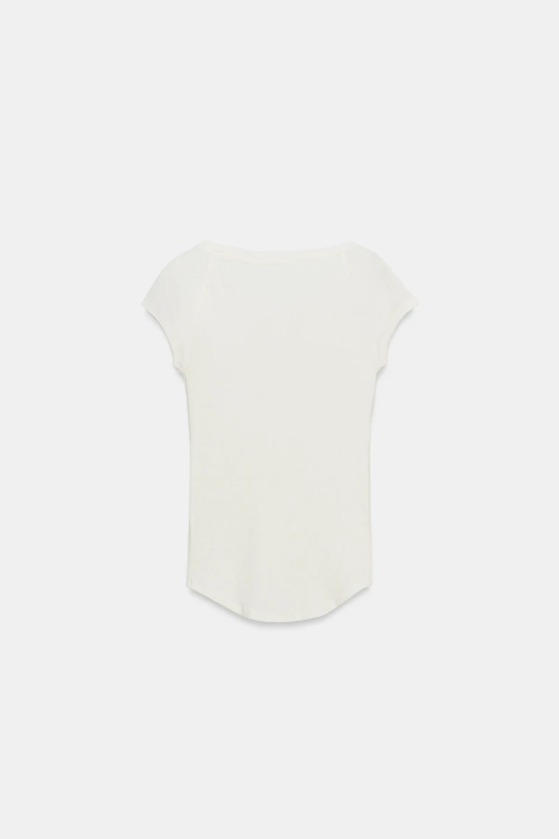 LINEN BLEND BUTTON-UP T-SHIRT