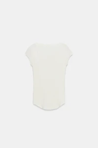 LINEN BLEND BUTTON-UP T-SHIRT