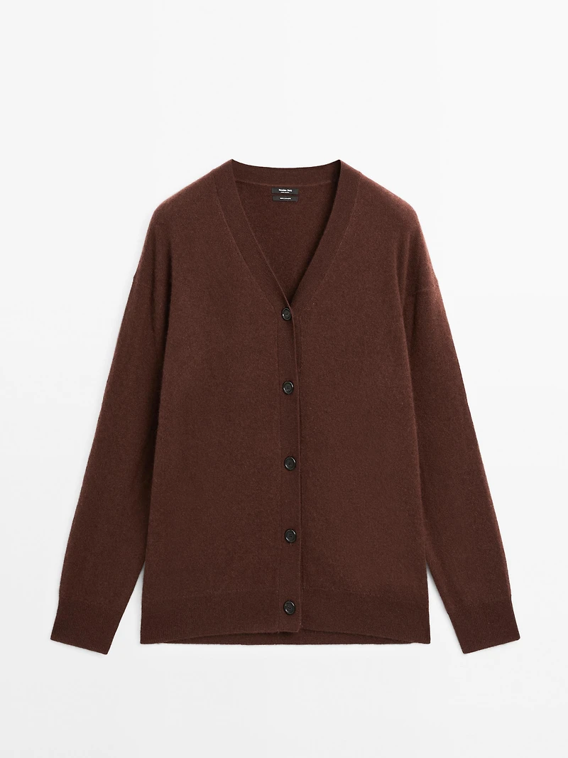Cardigan oversize col en V 100 % cachemire