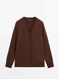 Cardigan oversize col en V 100 % cachemire