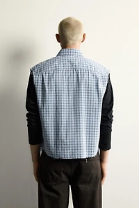 CHEMISE TANK COURTE À CARREAUX