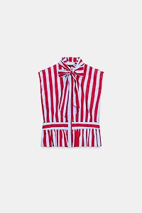 CHEMISE RAYÉE À NŒUD