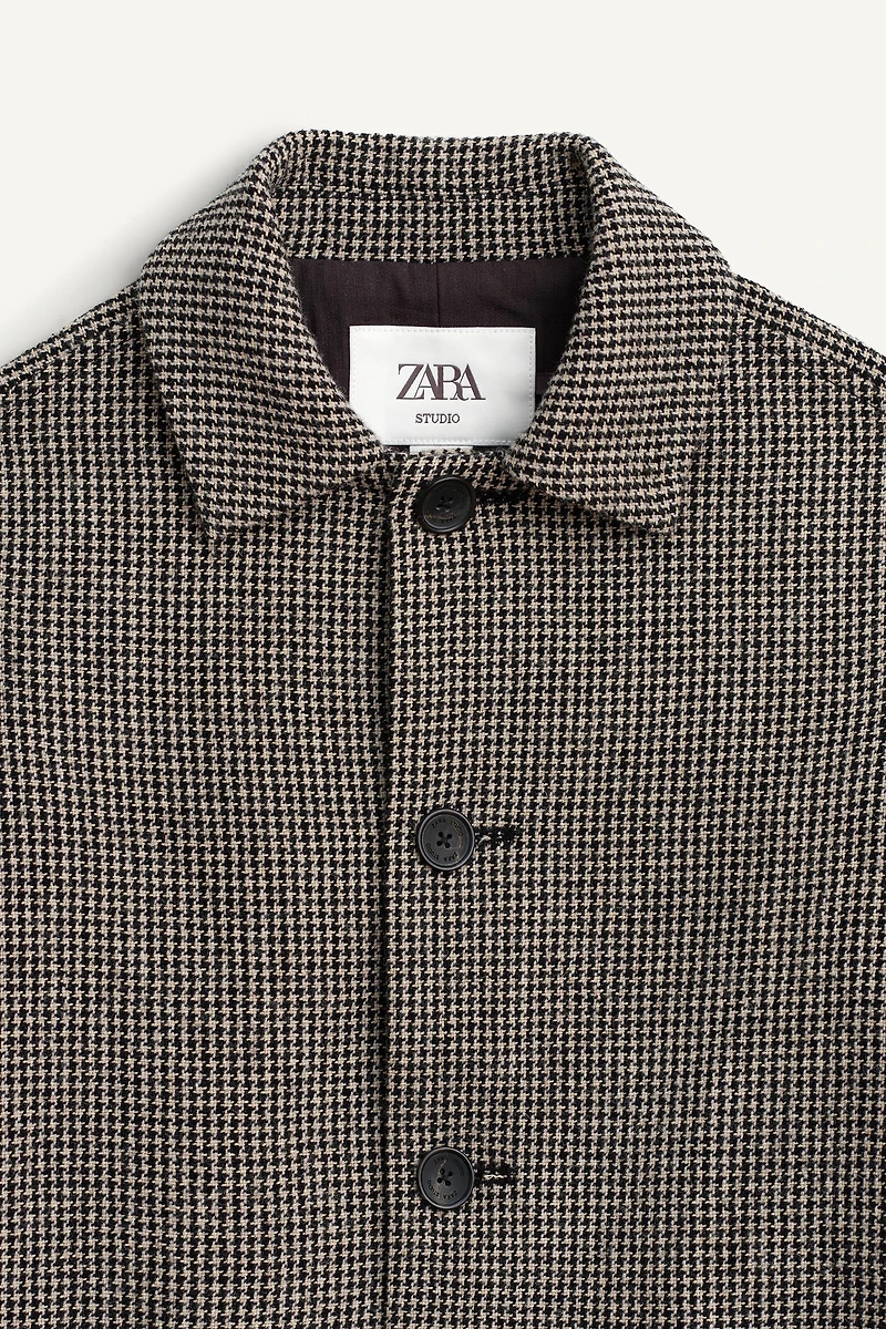 LIMITED EDITION WOOL BLEND HOUNDSTOOTH COAT