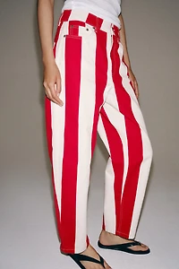 ZW COLLECTION MID-RISE TAPERED STRIPE JEANS
