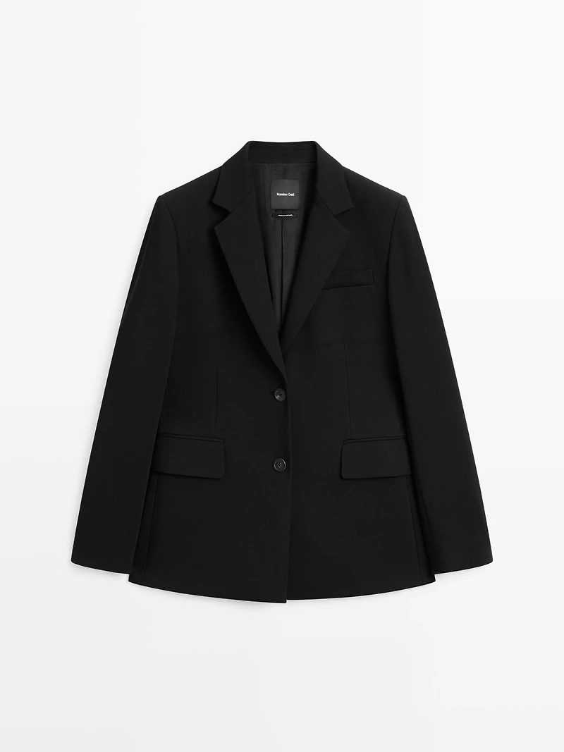 Blazer en crêpe deux boutons