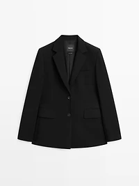 Blazer en crêpe deux boutons