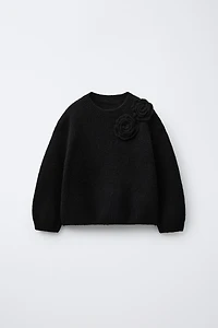 PULL EN MAILLE À FLEURS