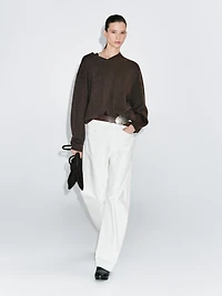 100% cashmere oversize V-neck sweater