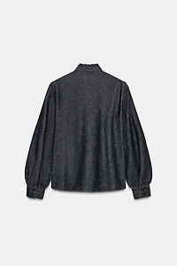 ZW COLLECTION DENIM TIE SHIRT