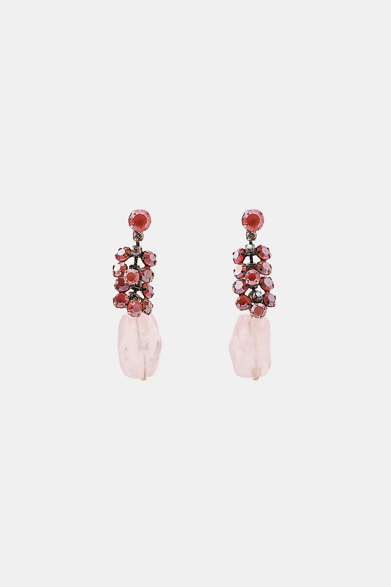 BOUCLES D'OREILLES BRILLANTES AVEC PIERRE