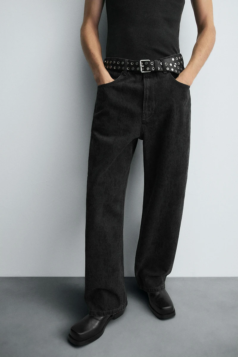 PRINTED BAGGY FIT JEANS