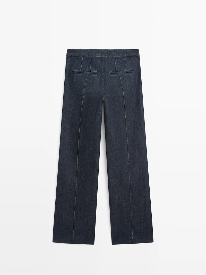 Flare fit high-waist jeans with pockets