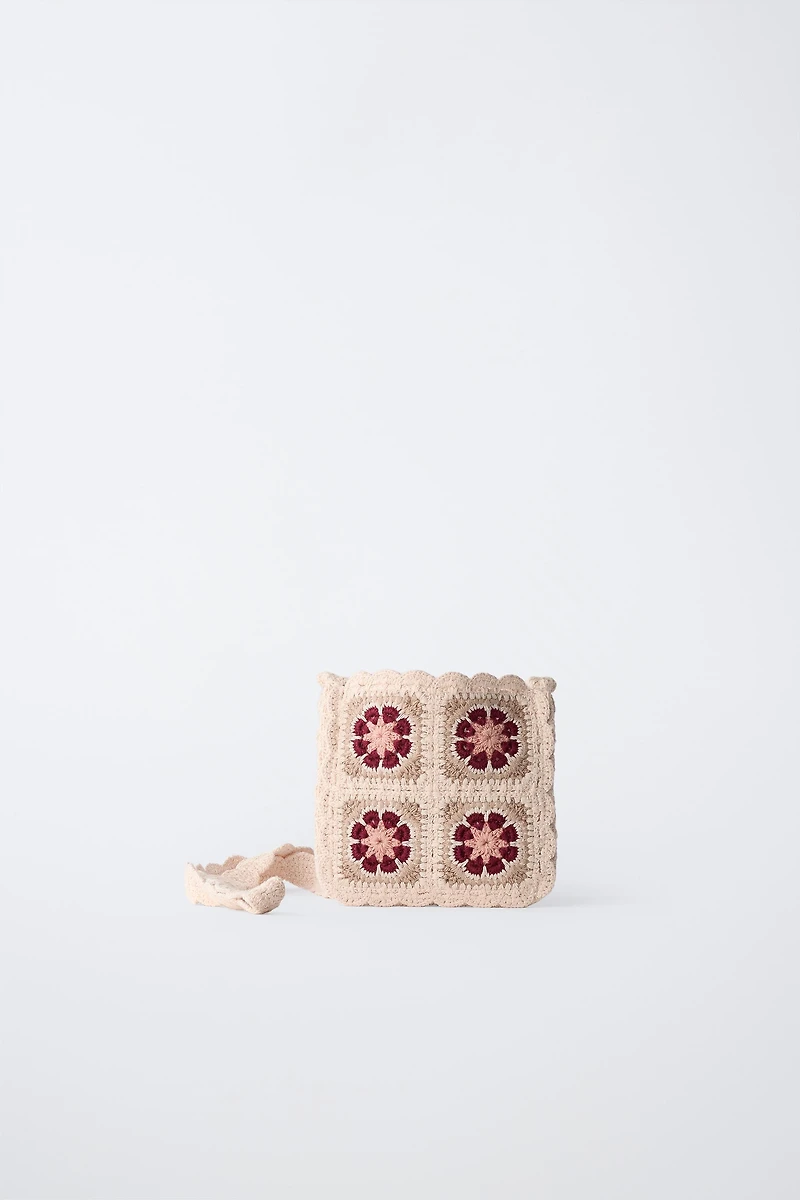 CROCHET KNIT FLOWER BAG