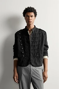 CROPPED FIT SHOULDER TAB JACKET