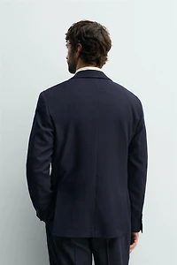 100% WOOL PLAID REGULAR FIT BLAZER