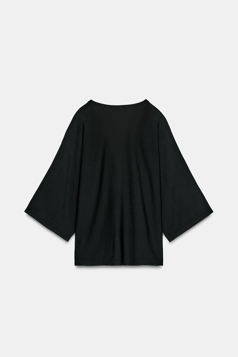 FLOWY V-NECK KNIT JUMPER