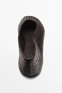 Braided leather ballet flats