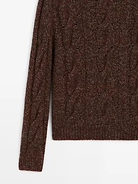 Cable-knit sweater with boat neck