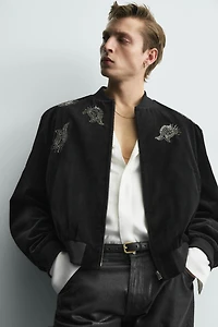 BLOUSON BOMBER EN VELOURS BRODERIES ÉDITION LIMITÉE