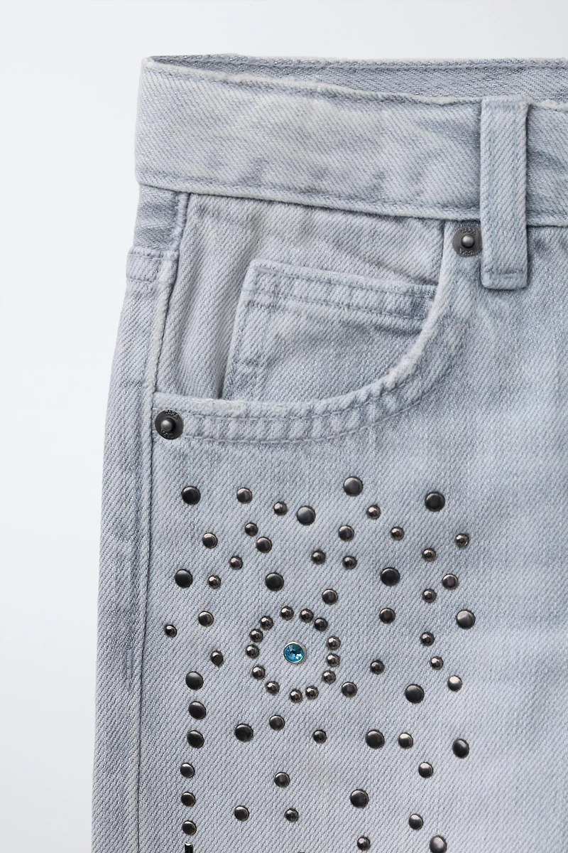 WIDE LEG JEANS WITH STUDS
