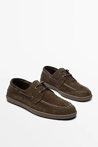 Soft leather boat shoe
