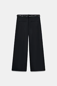 POPLIN PANTS WITH SCARF BELT