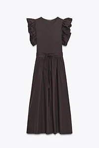 RUFFLED COMBINATION DRESS
