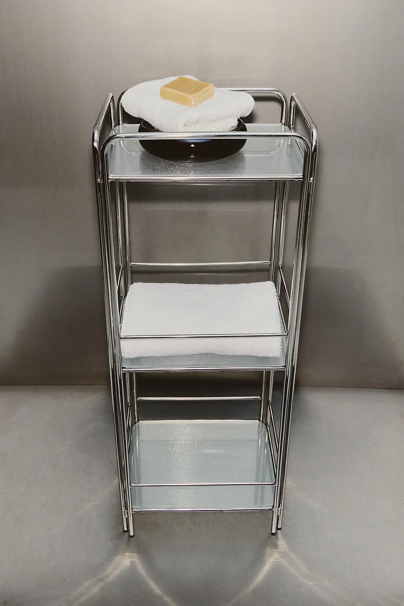 MEUBLE DE RANGEMENT EN ACIER ET VERRE