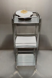 MEUBLE DE RANGEMENT EN ACIER ET VERRE