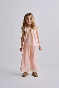 BLOUSE DENTELLE 100% LIN