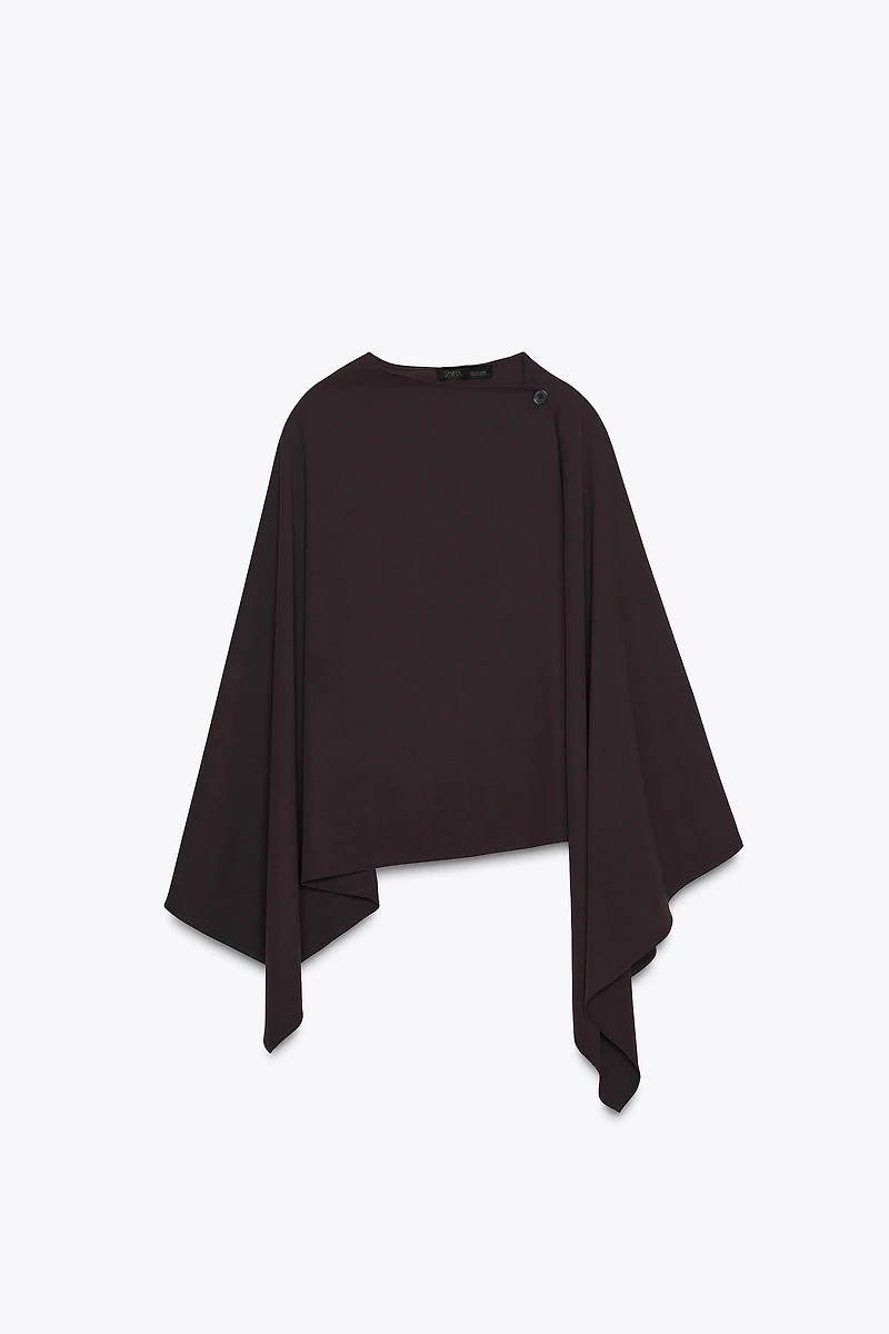 ASYMMETRIC BUTTON CAPE