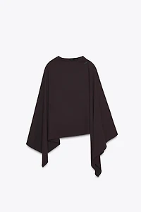 ASYMMETRIC BUTTON CAPE