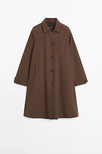 Oversize cape trench with neck detail