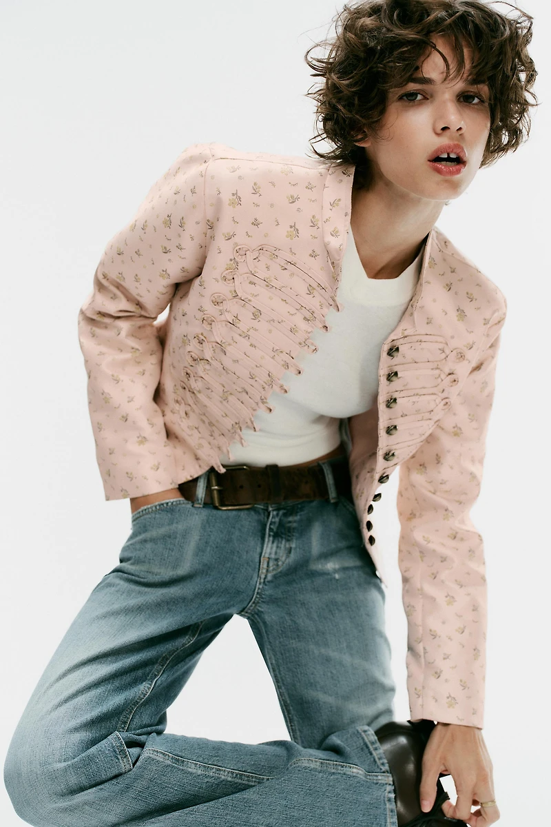FLORAL PRINT TAILORED BLAZER