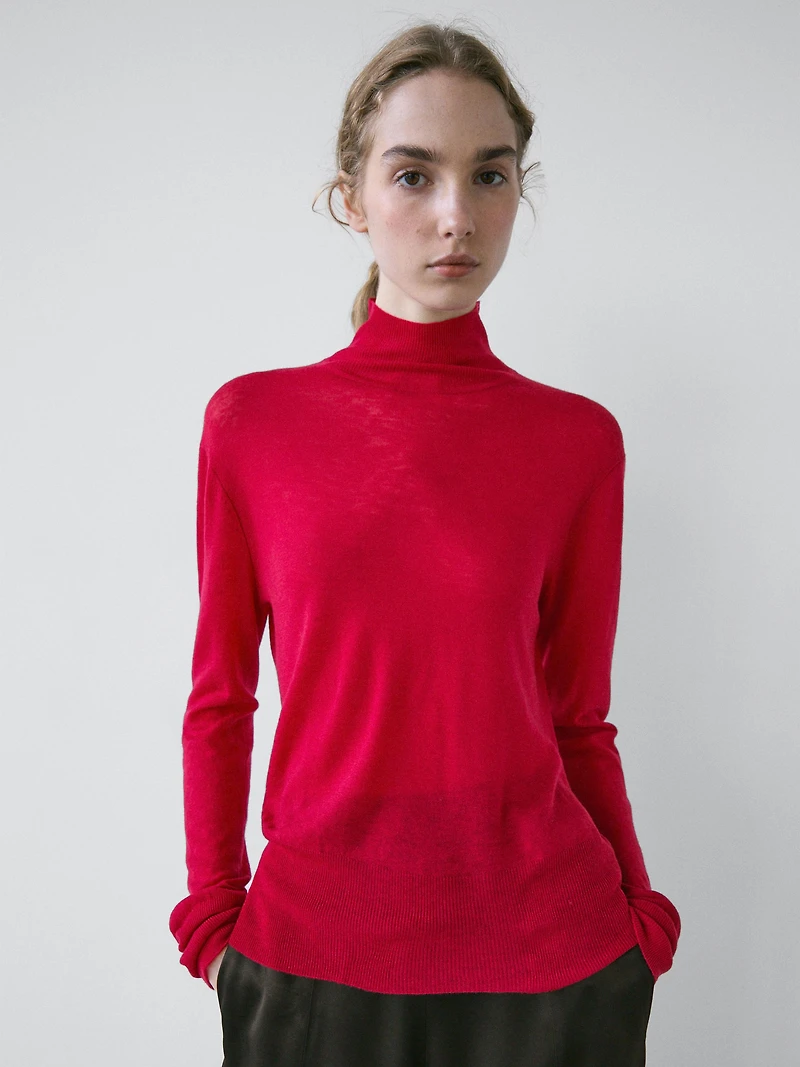 Pull 100 % laine à col montant - STUDIO