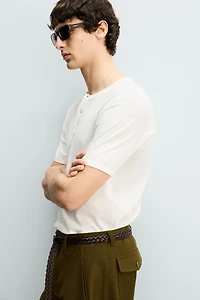 KNIT HENLEY SHIRT