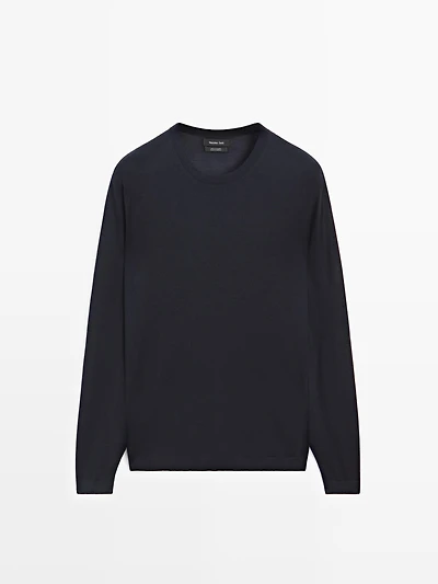 Pull en maille 100 % cachemire à col rond