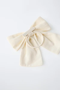 BOW HAIR TIE AND BARRETTE SET
