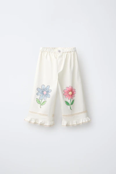 FLORAL PRINT WIDE LEG PANTS