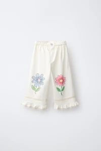 FLORAL PRINT WIDE LEG PANTS