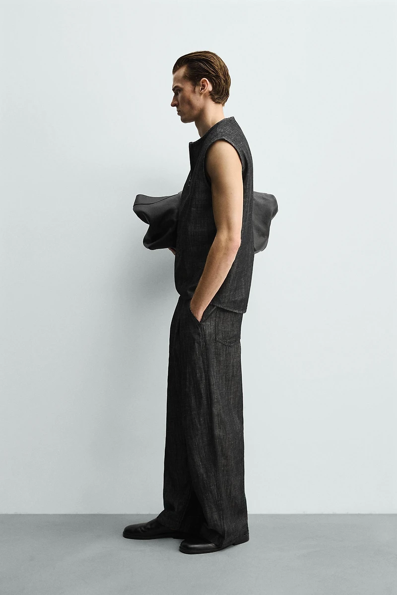 COTTON - LINEN TANK SHIRT