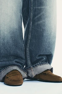 STITCHED SPLIT SUEDE LOAFERS