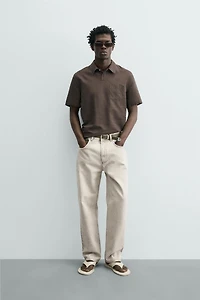 REGULAR FIT HEMP COTTON BLEND POLO