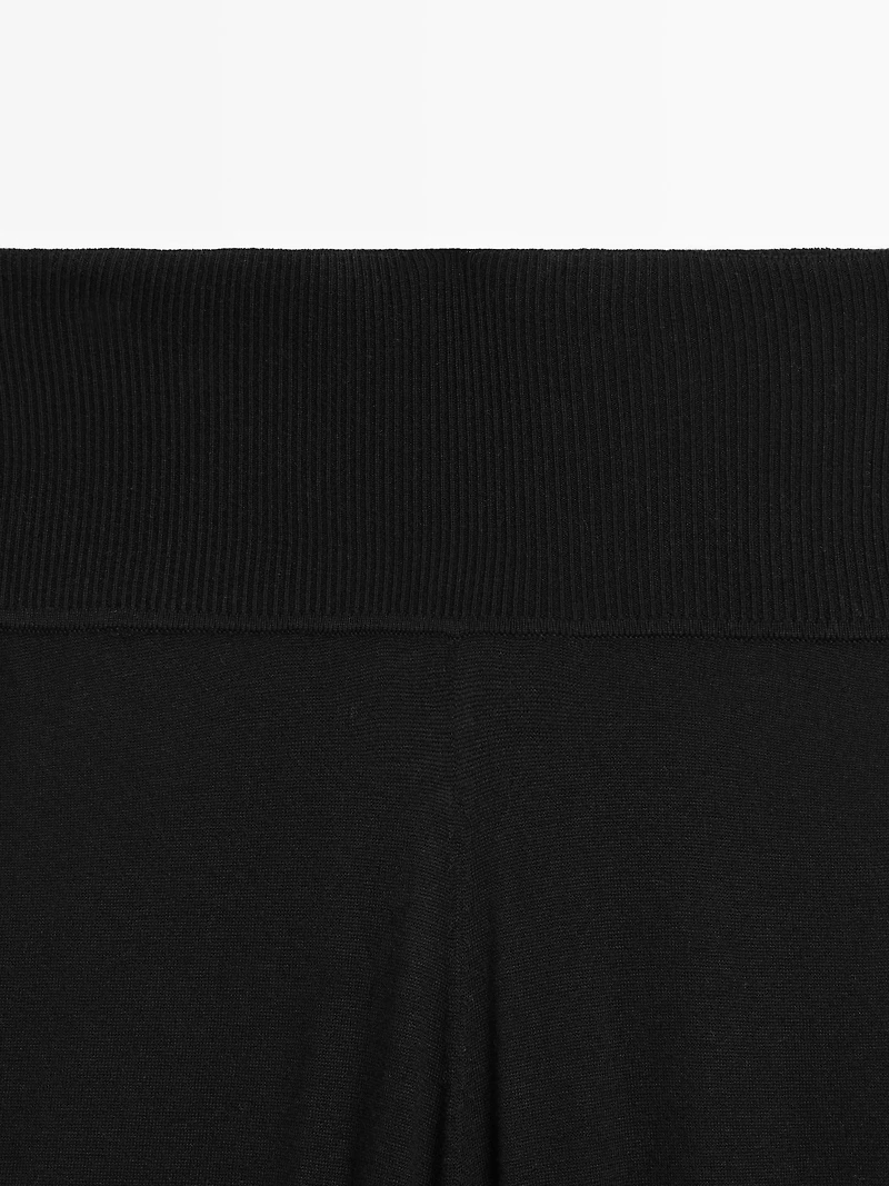 Pantalon bouffant laine en maille