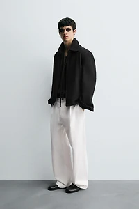 TEXTURED ZIP-UP OVERSHIRT