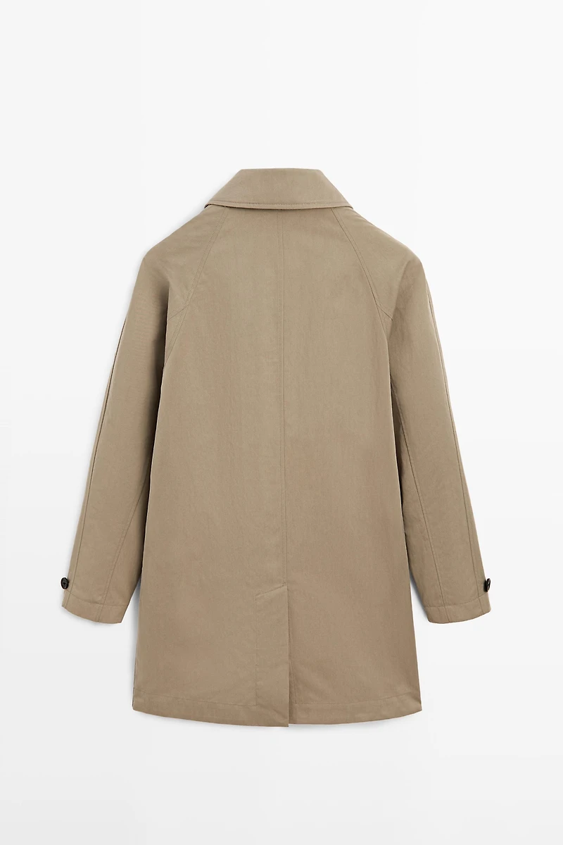 Lightweight cotton blend trench coat