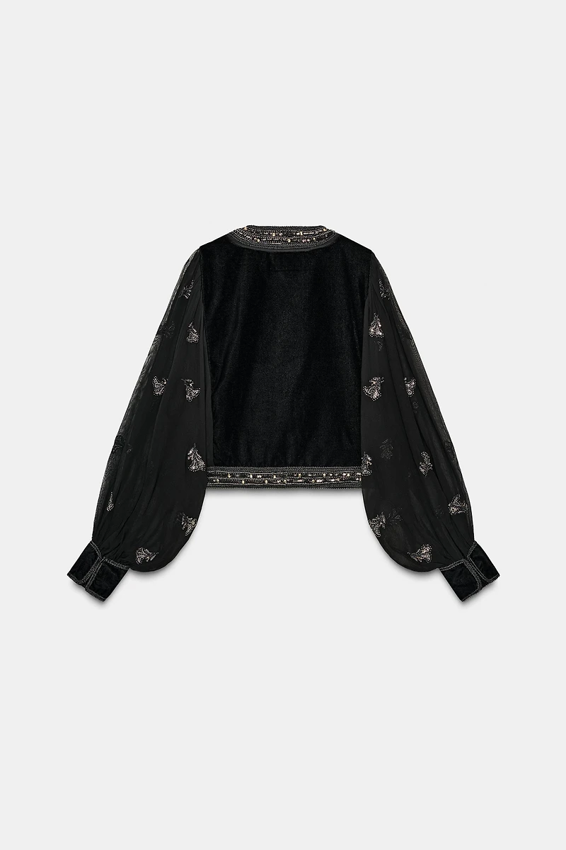 ZW COLLECTION LIMITED EDITION EMBROIDERED CROPPED JACKET